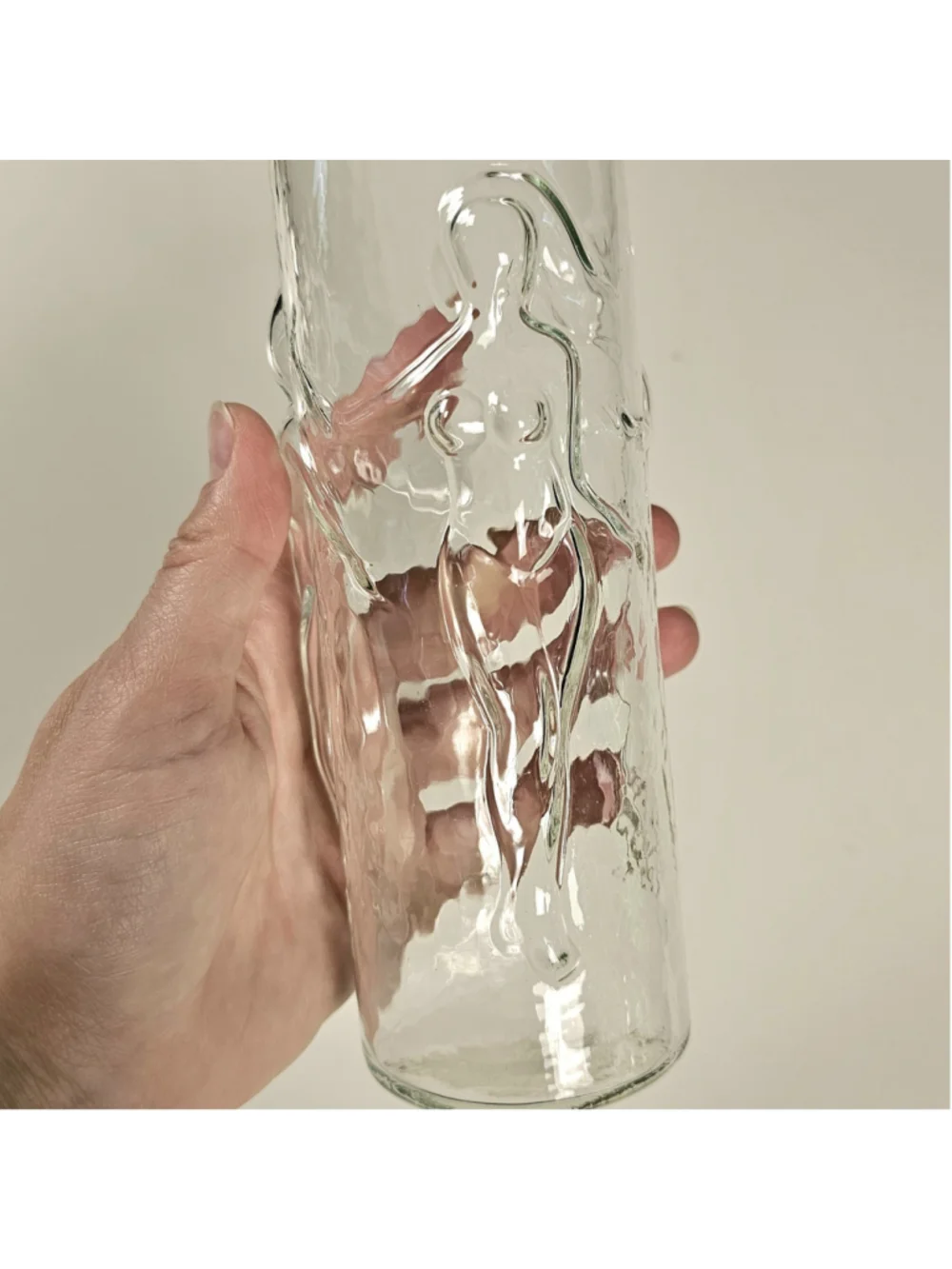 Vintage Libbey La Femme Nude Lady Glass Vase 9” Tall Mid Century Clear 1960s